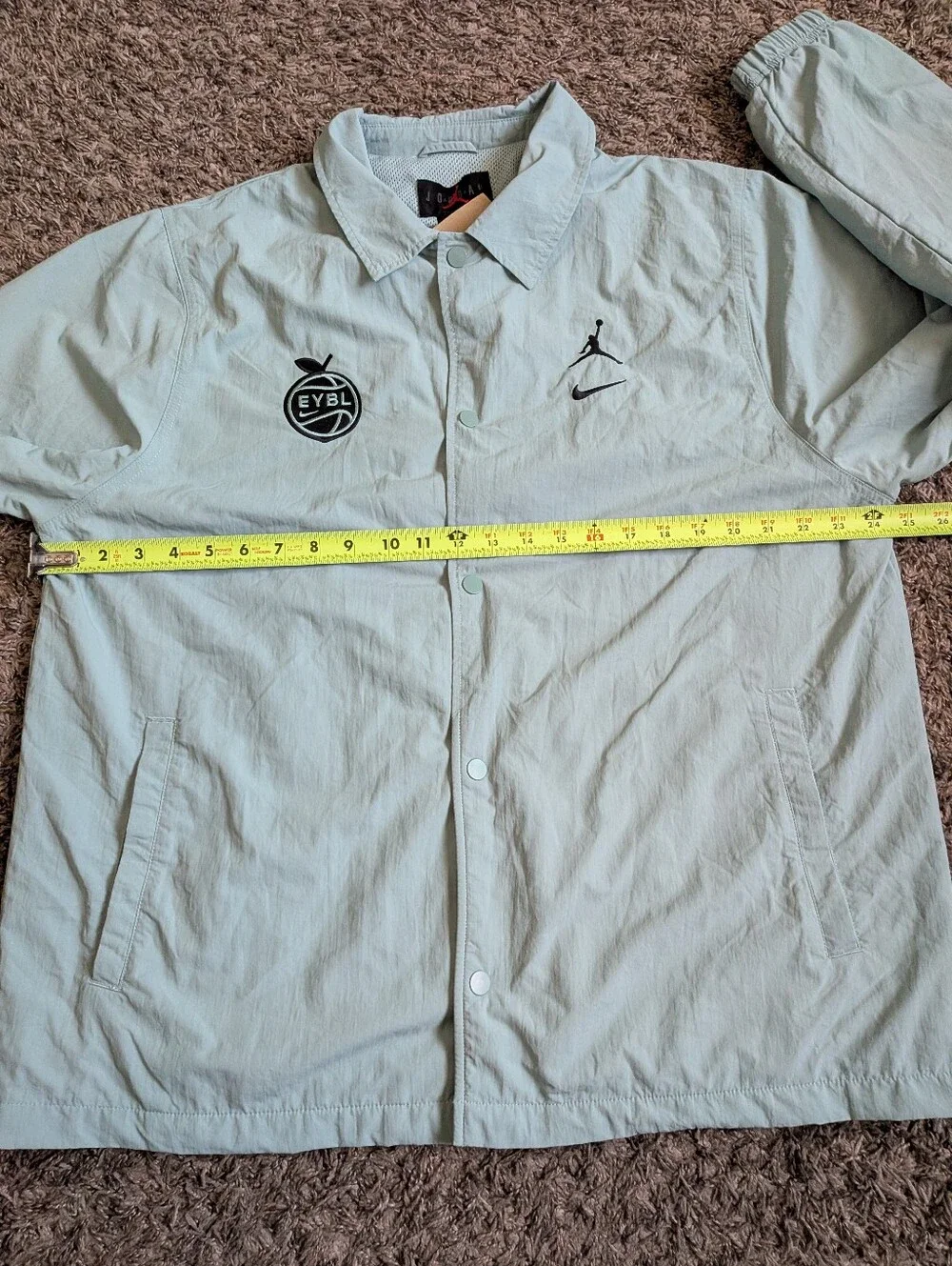 NWT Jordan 23 EYBL Snap Button Green Mineral Mesh Lined Jacket Men's L